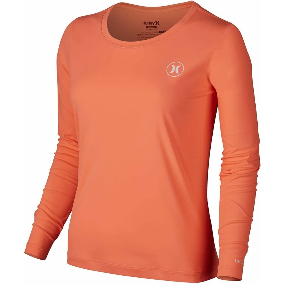 Hurley Women's Dri-FIT Long Sleeve Surf Rashguard Shirt UPF 50+ Sun Protection